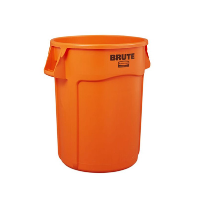 Rubbermaid Commercial Products Brute Vented 44gal Orange Polypropylene Waste Bin