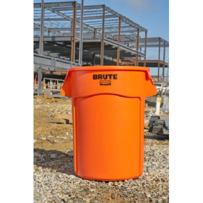 Rubbermaid Commercial Products Brute Vented 44gal Orange Polypropylene Waste Bin