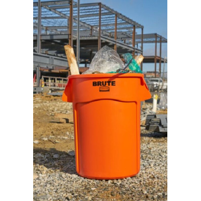 Rubbermaid Commercial Products Brute Vented 44gal Orange Polypropylene Waste Bin