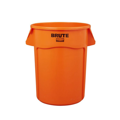 Rubbermaid Commercial Products Brute Vented 44gal Orange Polypropylene Waste Bin