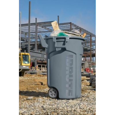 Rubbermaid Commercial Products Brute Wheeled 44gal Grey Polypropylene Waste Bin