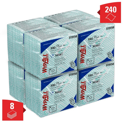 Kimberly Clark Wypall X80 Plus Critical Clean Green Wipes for Cleaning, Dry Use, Pack of 30