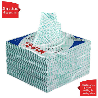 Kimberly Clark Wypall X80 Plus Critical Clean Green Wipes for Cleaning, Dry Use, Pack of 30