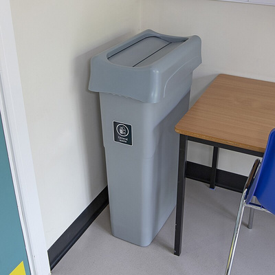 Robert Scott 90 Litre Wall Hugger Bin Base 90L Beige, Grey Polyethylene Waste Bin