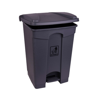 Robert Scott 45L Polypropylene Pedal Bin 45L Grey Pedal Polypropylene Waste Bin