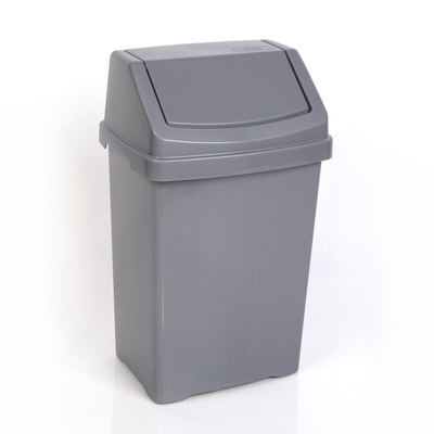 Robert Scott 25 Litre Swing Bin 25L Silver Swing Polypropylene Waste Bin