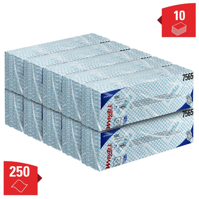 Kimberly Clark WypAll Blue Cloths for Industrial Cleaning, Dry Use, Bag of 25, 420 x 360mm, Repeat Use