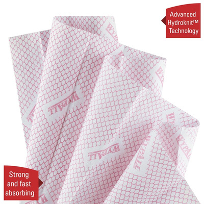 Kimberly Clark WypAll Red Cloths for Industrial Cleaning, Dry Use, Bag of 25, 420 x 360mm, Repeat Use
