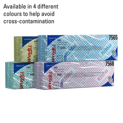 Kimberly Clark WypAll Yellow Cloths for Industrial Cleaning, Dry Use, Pack of 25, 420 x 360mm, Repeat Use