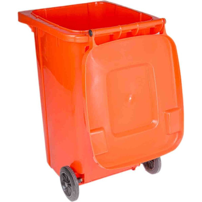 RS PRO 240L Red Flip PP Waste Bin