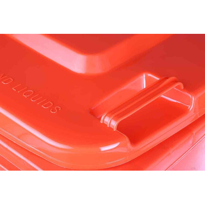 RS PRO 240L Red Flip PP Waste Bin