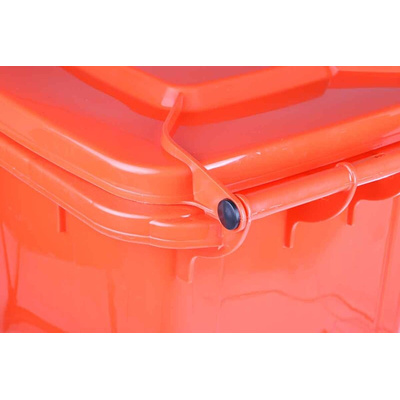 RS PRO 240L Red Flip PP Waste Bin