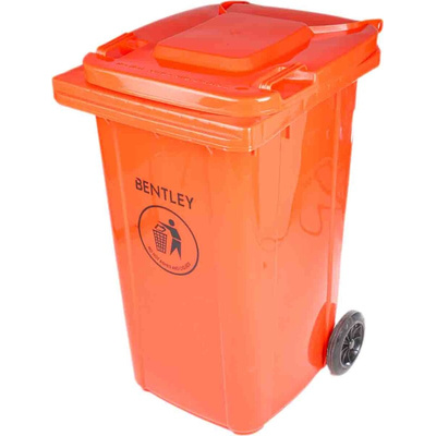 RS PRO 240L Red Flip PP Waste Bin