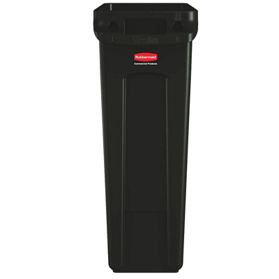 Rubbermaid Commercial Products Slim Jim 87L Black PE Waste Bin