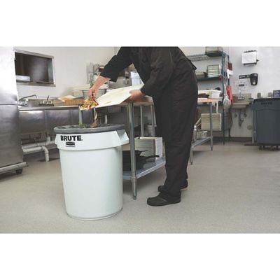Rubbermaid Commercial Products Brute 121L White PE Waste Bin