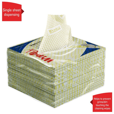 Kimberly Clark Wypall Yellow Cloths for Heavy Duty Cleaning, Dry Use, Quarter Fold of 30, 350 x 340mm, Repeat Use