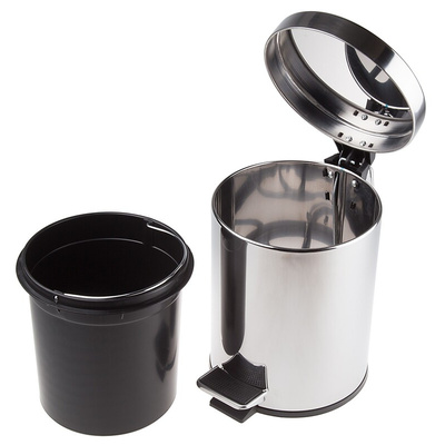 RS PRO 5L Chrome Pedal Stainless Steel Waste Bin
