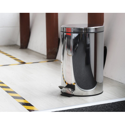 RS PRO 12L Chrome Pedal Stainless Steel Waste Bin