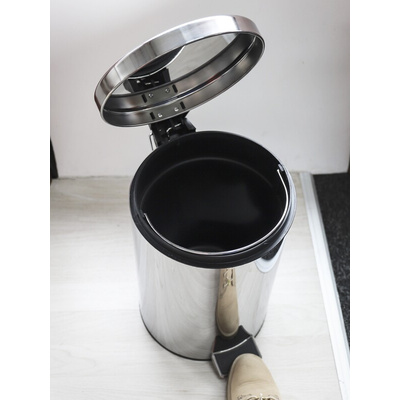 RS PRO 12L Chrome Pedal Stainless Steel Waste Bin
