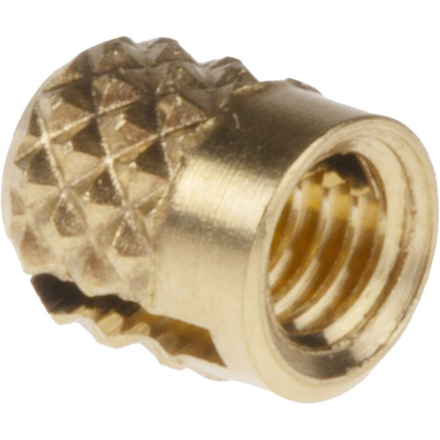 RS PRO, M3 Brass Threaded Insert diameter 4mm Depth 4.78mm