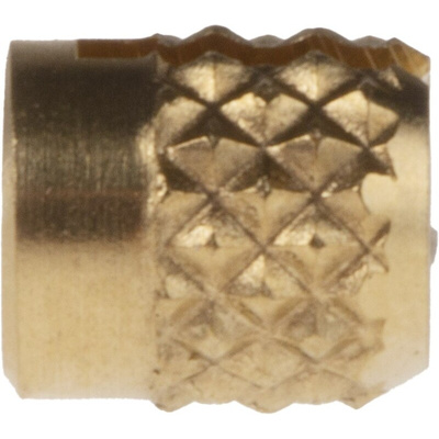 RS PRO, M3 Brass Threaded Insert diameter 4mm Depth 4.78mm