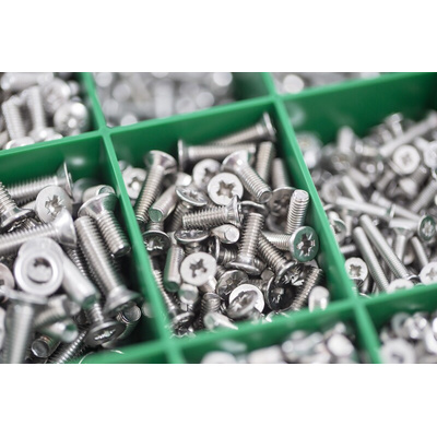 RS PRO Stainless Steel 3168 Piece Pozidriv Drive Screw/Bolt Kit