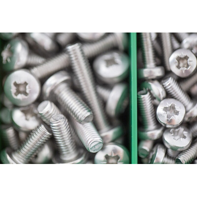 RS PRO Stainless Steel 3168 Piece Pozidriv Drive Screw/Bolt Kit