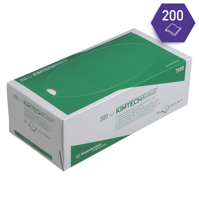 Kimberly Clark KIMTECH Science Dry Cleanroom Wipes, Box of 200