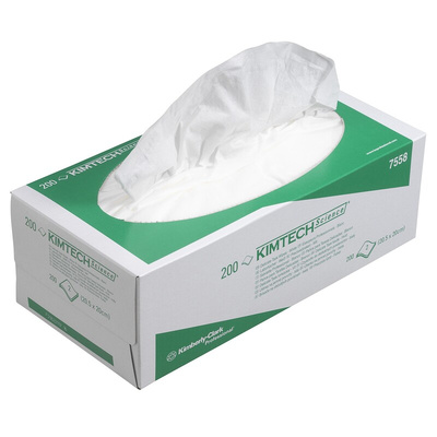 Kimberly Clark KIMTECH Science Dry Cleanroom Wipes, Box of 200