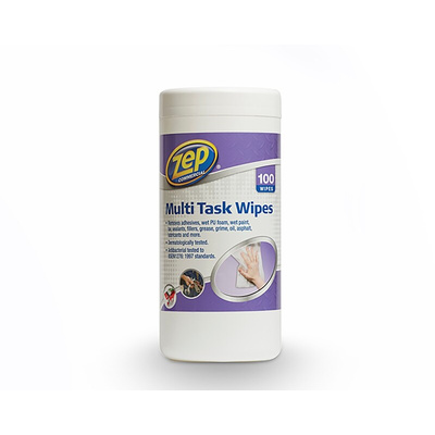 Zep Commercial Wet Anti-Bacterial Wipes, Dispenser Box of 100