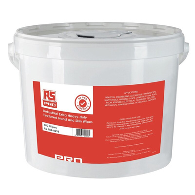 RS PRO Wet Hand Wipes, Bucket of 100