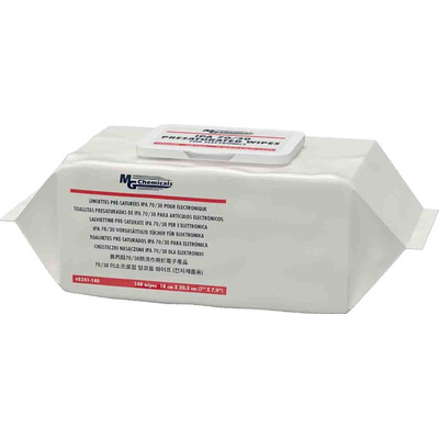 MG Chemicals Wet Isopropanol Wipes, Box of 140