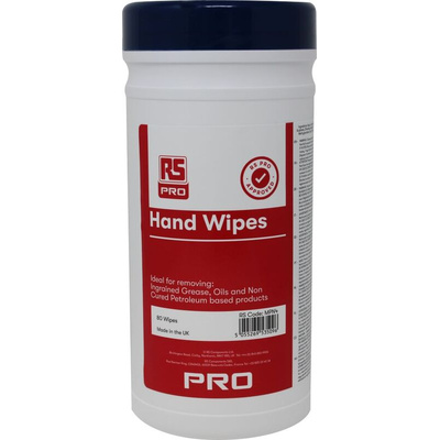 RS PRO Wet Hand Wipes, Tub of 80