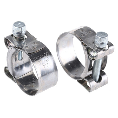 RS PRO Stainless Steel, Zinc-Plated Steel (Bolt) Bolt Head Bolt Drive, 20mm Band Width, 37 → 40mm ID