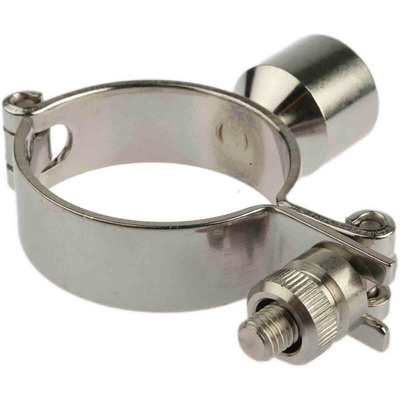 RS PRO Stainless Steel Silver Hinged Pipe Clamp, 1/2 in BSP