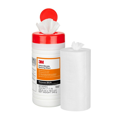 3M Dry Anti-Bacterial Wipes, Canister of 85