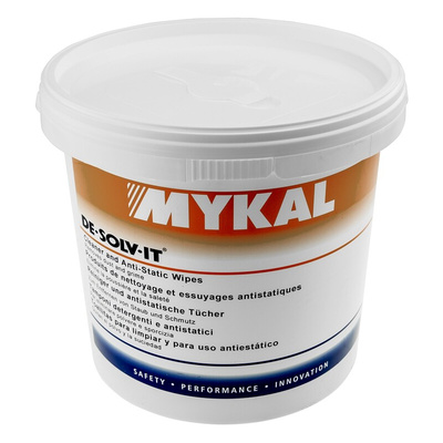 Mykal Industries Wet Anti-Static Wipes, Tub of 150