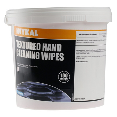 Mykal Industries Wet Hand Wipes, Tub of 100