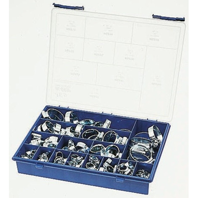 HI-GRIP 135 Piece Steel Worm Drive Hose Clip Kit, 9.5 → 12mm and 35 → 50mm Inside Diameter