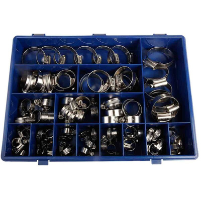 HI-GRIP 76 Piece Stainless Steel Worm Drive Hose Clip Kit, 9.5 → 12mm and 35 → 50mm Inside Diameter