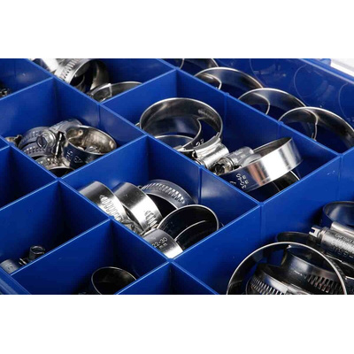 HI-GRIP 76 Piece Stainless Steel Worm Drive Hose Clip Kit, 9.5 → 12mm and 35 → 50mm Inside Diameter