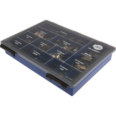 HI-GRIP 76 Piece Stainless Steel Worm Drive Hose Clip Kit, 9.5 → 12mm and 35 → 50mm Inside Diameter