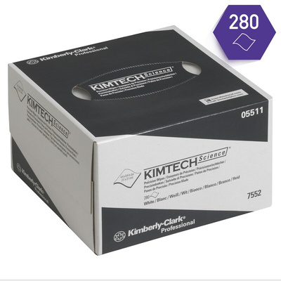 Kimberly Clark KIMTECH Science Dry Cleanroom Wipes, Box of 280