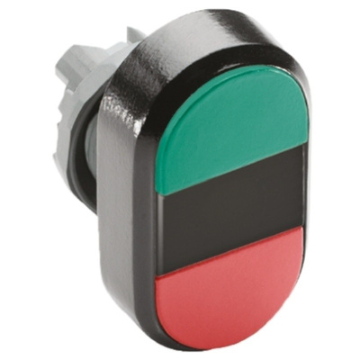 ABB Oval Green, Red Push Button Head - Momentary Modular Series, 22mm Cutout, Round