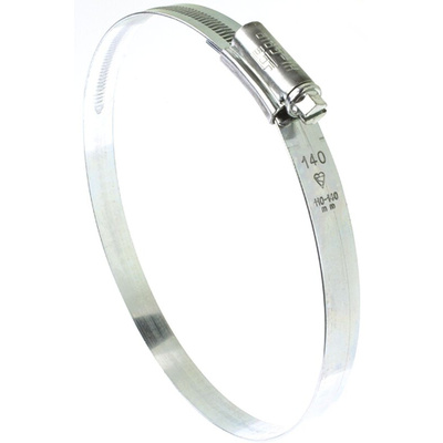 HI-GRIP Steel Slotted Hex Worm Drive, 13mm Band Width, 110 → 140mm ID