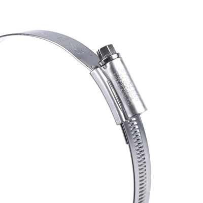 HI-GRIP Stainless Steel Slotted Hex Worm Drive, 13mm Band Width, 90 → 120mm ID