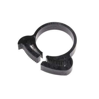 RS PRO Nylon Snap Grip Hose Clamp, 7.3mm Band Width, 22.2 → 25.8mm ID