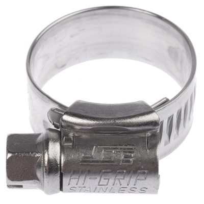 HI-GRIP Stainless Steel Slotted Hex Worm Drive, 9mm Band Width, 13 → 20mm ID