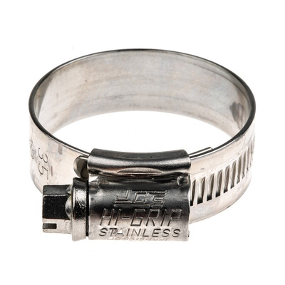 HI-GRIP Stainless Steel Slotted Hex Worm Drive, 13mm Band Width, 25 → 35mm ID
