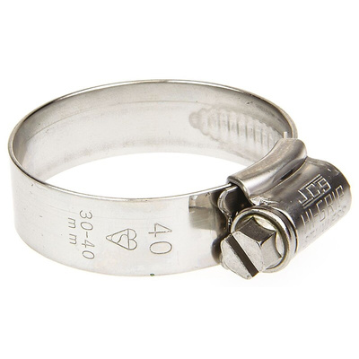HI-GRIP Stainless Steel Slotted Hex Worm Drive, 13mm Band Width, 30 → 40mm ID